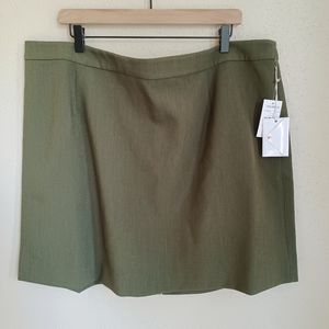 Good American Itty-bitty Mini Skirt Olive Green Size 18